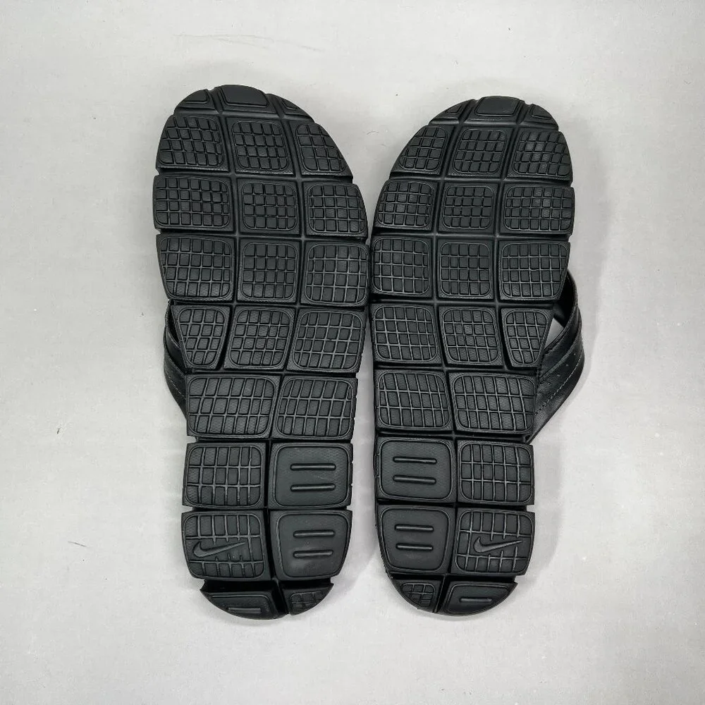 Nike Golf Men's Black Leather Thong Flip Flop Recovery Sandals_7